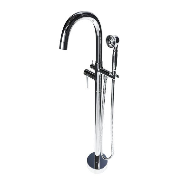 Castello Usa Neptune Freestanding Chrome Gooseneck Tub Filler Faucet with Float Handle CB-F04-CR-J0805 - main